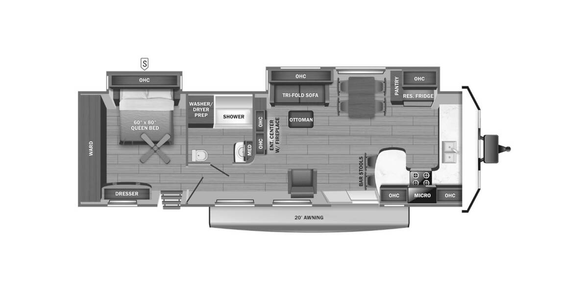 2023 Jayco Jay Flight Bungalow 40FKDS Travel Trailer at Kuhl's Trailer Sales STOCK# 2050 Floor plan Layout Photo