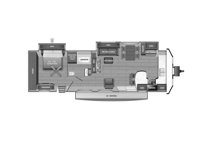 2023 Jayco Jay Flight Bungalow 40FKDS Travel Trailer at Kuhl's Trailer Sales STOCK# 3004 Floor plan Layout Photo