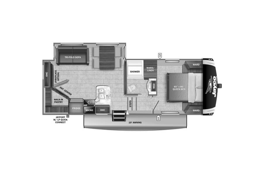 2022 Jayco Eagle HT 24RE  at Kuhl's Trailer Sales STOCK# 2014 Floor plan Layout Photo