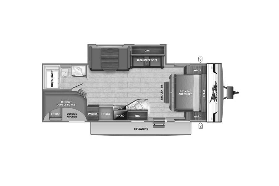 2022 Jayco Jay Flight SLX 8 267BHS  at Kuhl's Trailer Sales STOCK# 2030 Floor plan Layout Photo