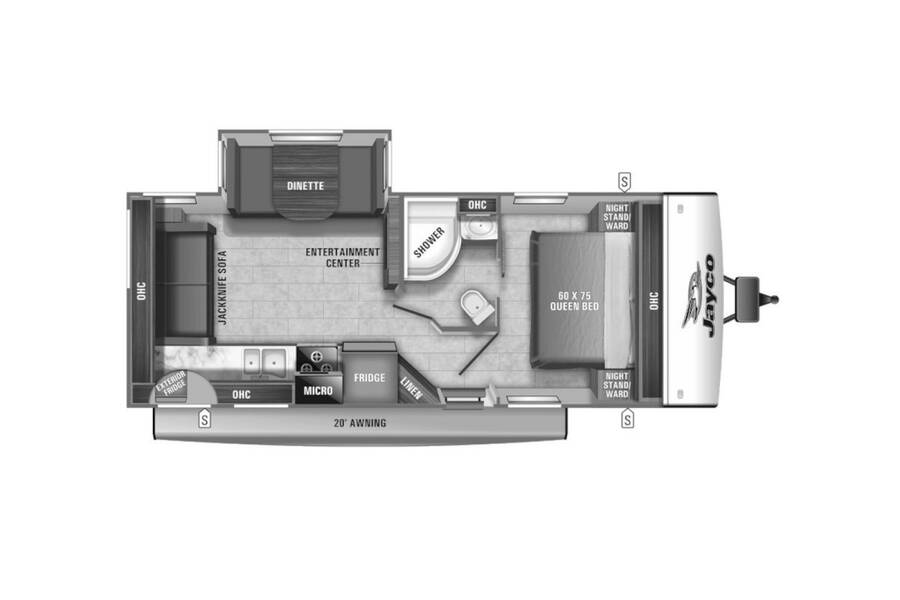 2021 Jayco Jay Feather 24RL Travel Trailer at Kuhl's Trailer Sales STOCK# 4021 Floor plan Layout Photo