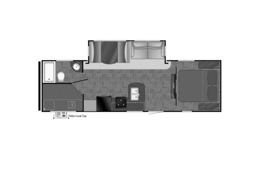 2018 Heartland North Trail 26DBSS Travel Trailer at Kuhl's Trailer Sales STOCK# 4024 Floor plan Layout Photo