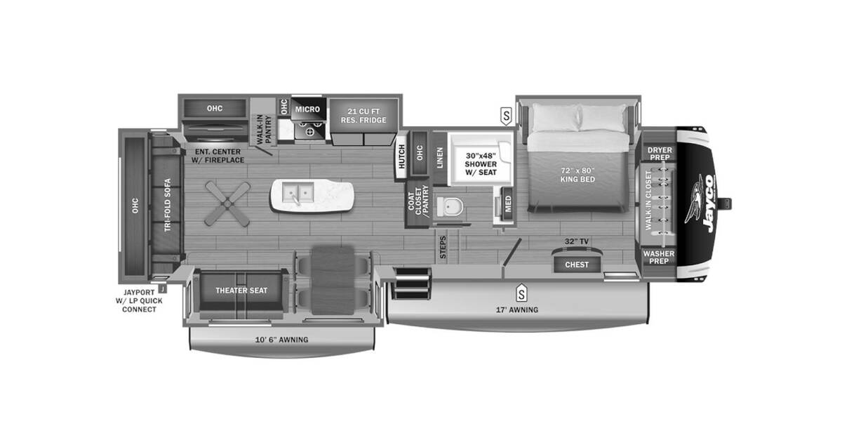 2024 Jayco Eagle 321RSTS Fifth Wheel at Kuhl's Trailer Sales STOCK# 2063 Floor plan Layout Photo