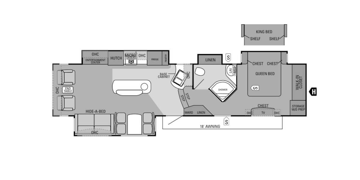 2012 Jayco Eagle Premier 361MKQS Fifth Wheel at Kuhl's Trailer Sales STOCK# 4036 Floor plan Layout Photo
